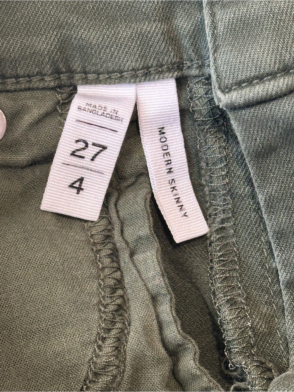 LOFT Modern Skinny Jeans | Size 27/4 | Olive/Army Green - Picture 5 of 5